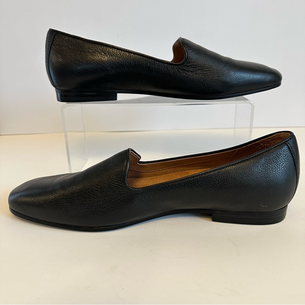 Vionic Black Leather Slip-On Flats - Picture 4 of 12